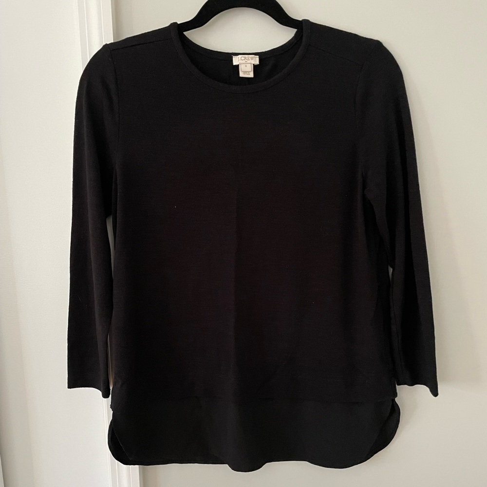 J. Crew Long-Sleeve Top with Silky Hem